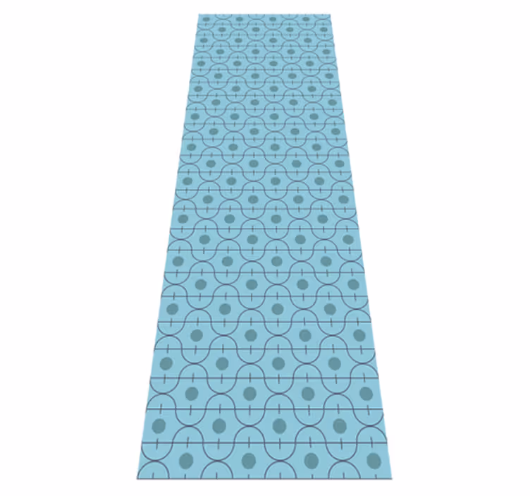 Alfombra vinílica imitación patrón japonés geométrico azul - TenVinilo