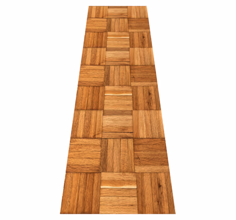 Alfombra vinílica imitación azulejos de madera marrón - TenVinilo
