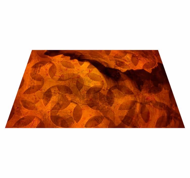 Alfombra vinílica geométrica geométricos abstracto naranja - TenVinilo