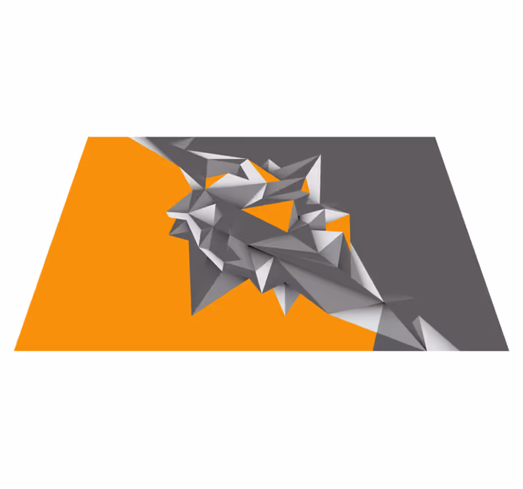 Alfombra vinílica geométrica gris y naranja - TenVinilo