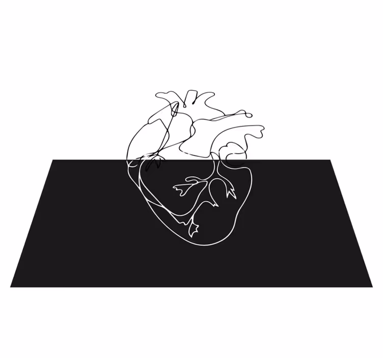 Alfombra vinílica geométrica corazón lineal geométrico - TenVinilo