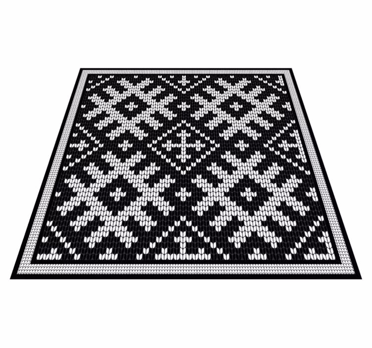 Alfombra vinílica geométrica cuadrados encadenados vikingos - TenVinilo