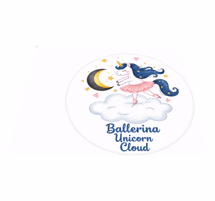 Alfombra vinílica infantil bailarina unicornio en nube - TenVinilo
