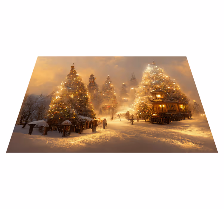 Alfombra vinílica navidad para un mundo invernal - TenVinilo