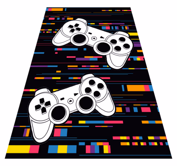Alfombra vinílica juegos consola remota multicolor - TenVinilo