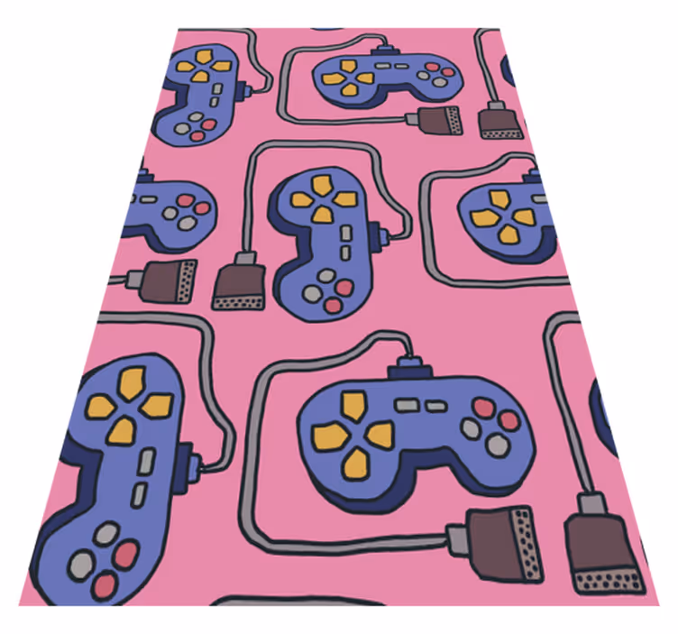 Alfombra vinílica juegos diseño de controladores retro - TenVinilo