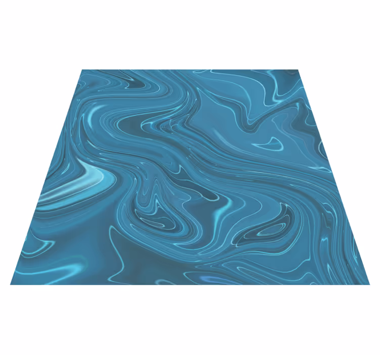 Alfombra vinílica recibidor cemento gris y turquesa - TenVinilo