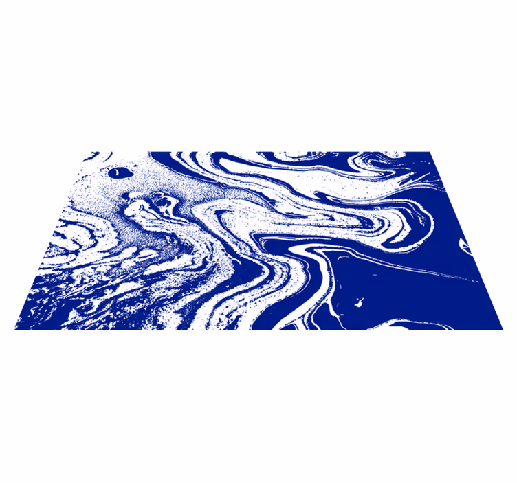 Alfombra vinílica recibidor aspecto mármol azul profundo - TenVinilo