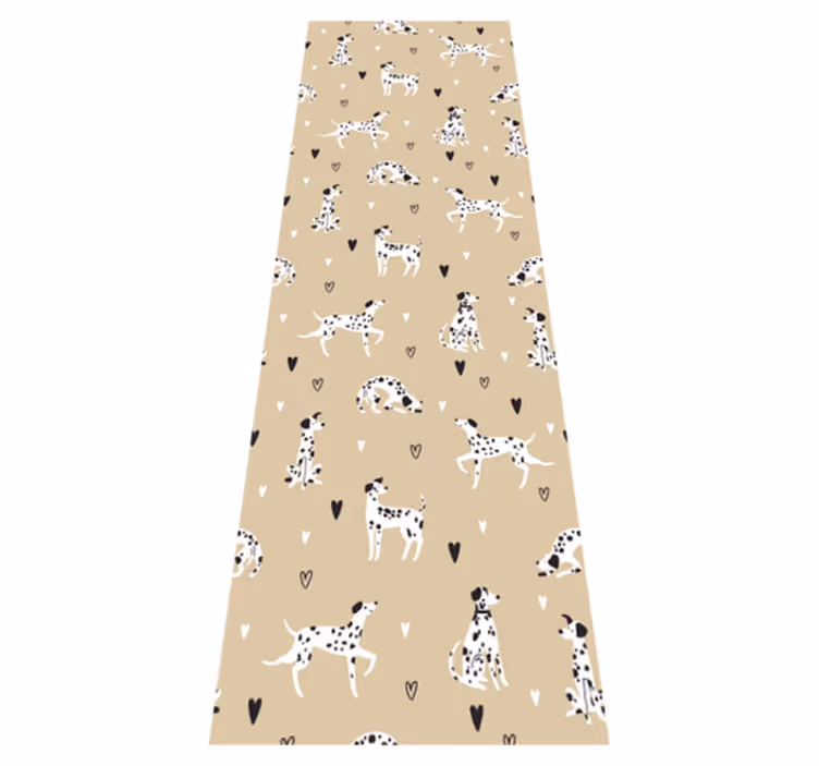 Alfombra vinílica salón patrón de perros beige - TenVinilo