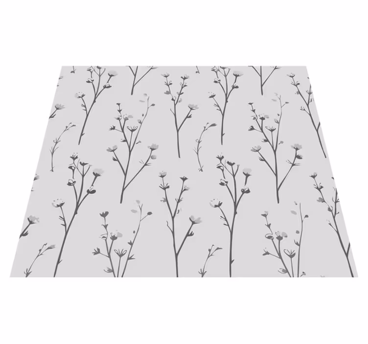 Alfombra vinílica gris patrón de árbol de algodón - TenVinilo