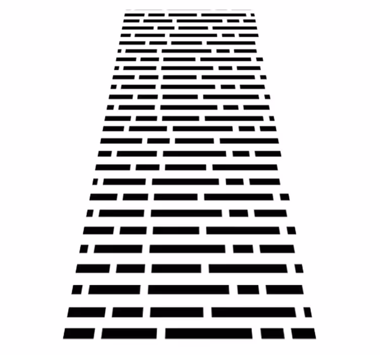 Alfombra vinílica pasillo rectángulos blanco y negro - TenVinilo