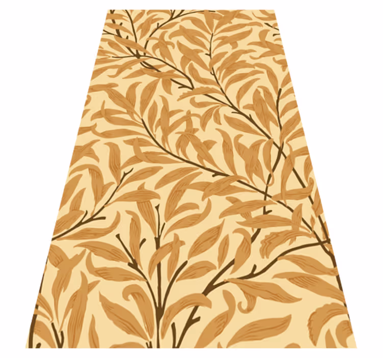 Alfombra vinílica beige estampado de hojas botánicas - TenVinilo