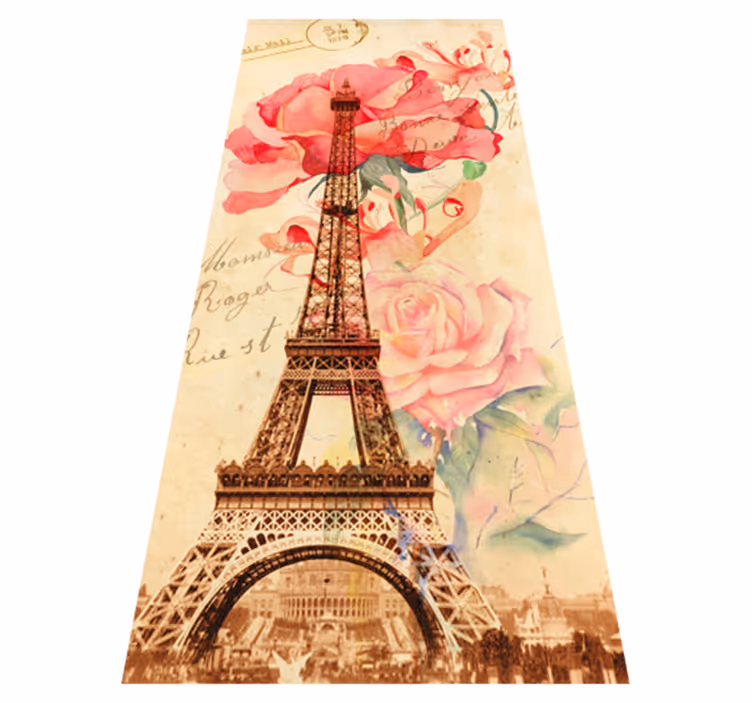 Alfombra vinílica beige vinilos parís retro - TenVinilo