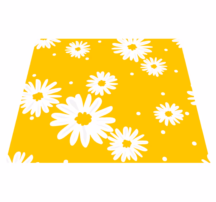 Alfombra vinílica amarilla fondo de flores margarita - TenVinilo