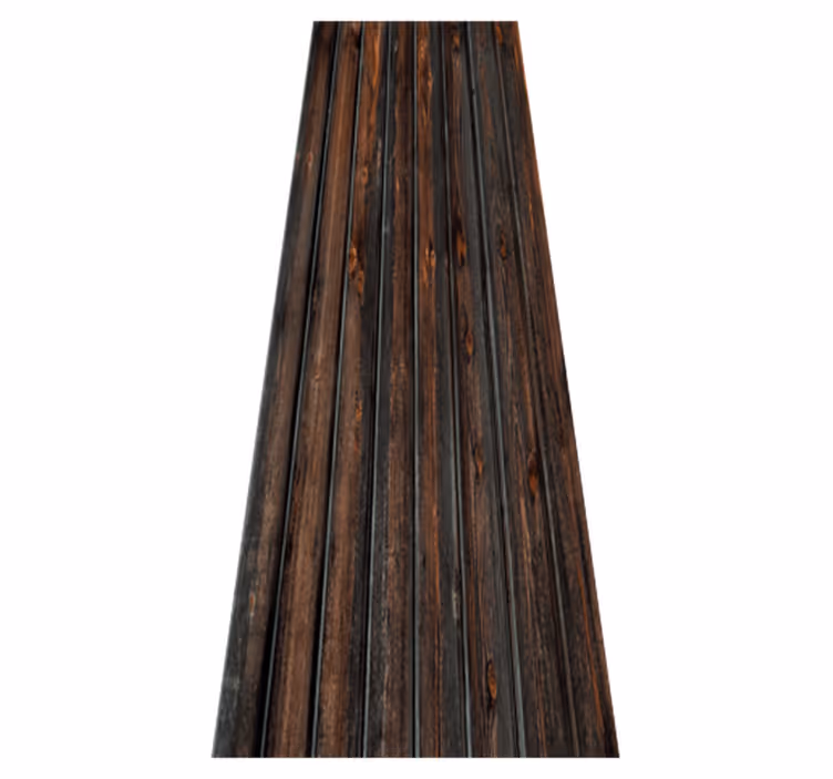 Alfombra vinílica marrón estilo madera quemada negra - TenVinilo