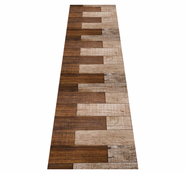 Alfombra vinílica marrón madera incrustada - TenVinilo