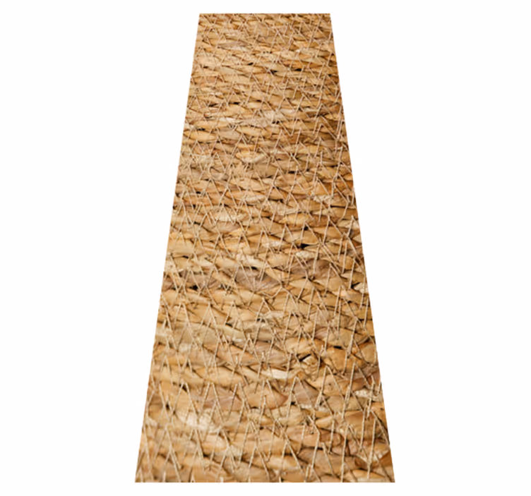 Alfombra vinílica marrón estilo madera mimbre claro - TenVinilo