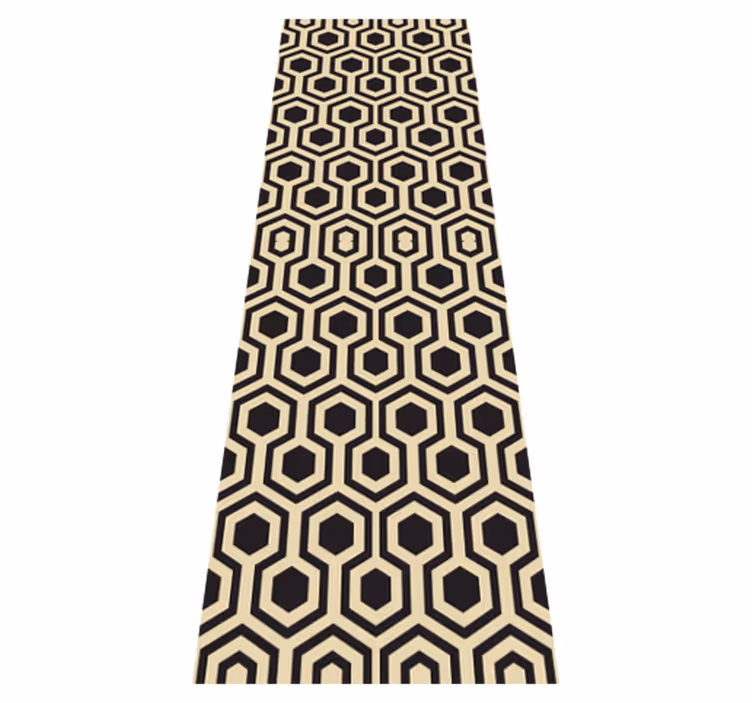 Alfombra vinílica marrón diseño hexagonal cosmopolita - TenVinilo