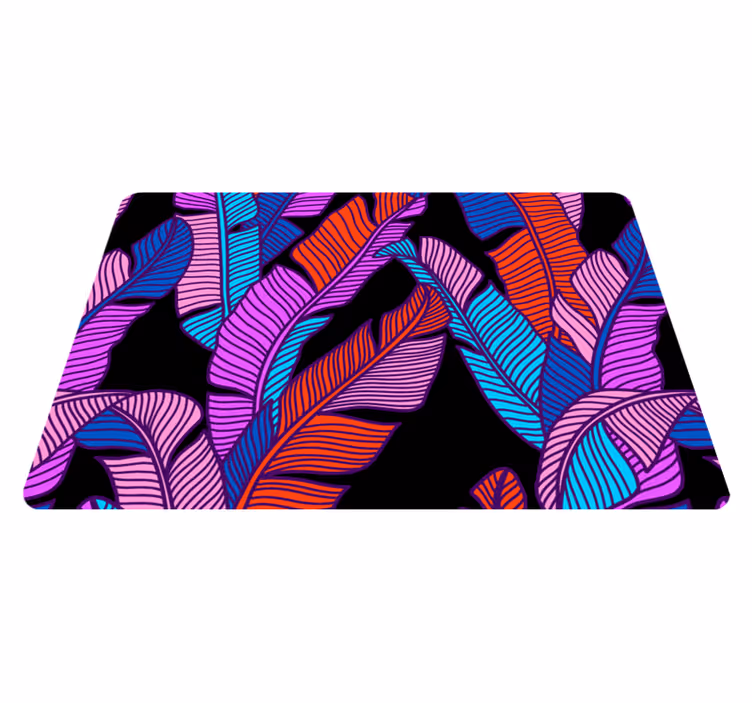 Alfombra vinílica morada diseño original de flora vibrante - TenVinilo