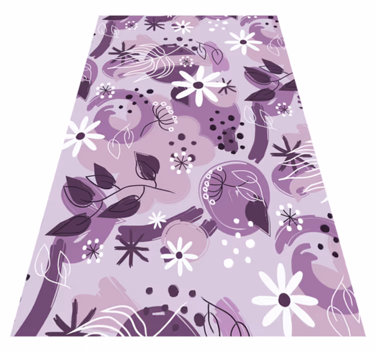 Alfombra vinílica morada flores moradas diferentes - TenVinilo