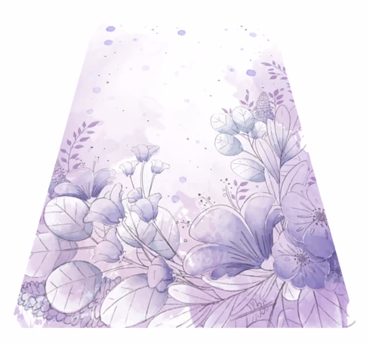 Alfombra vinílica morada flores moradas y azules - TenVinilo