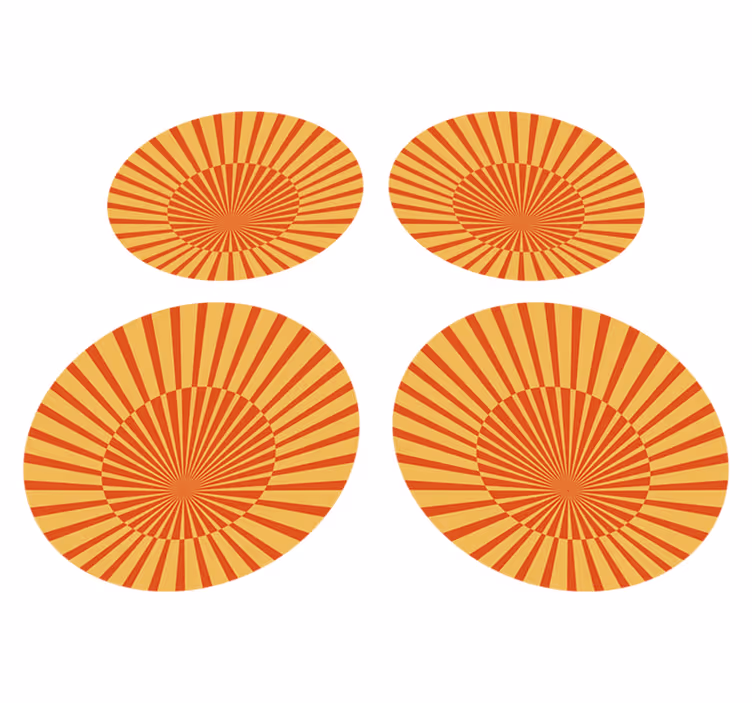 Alfombra vinílica naranja círculo soleado 70's - TenVinilo