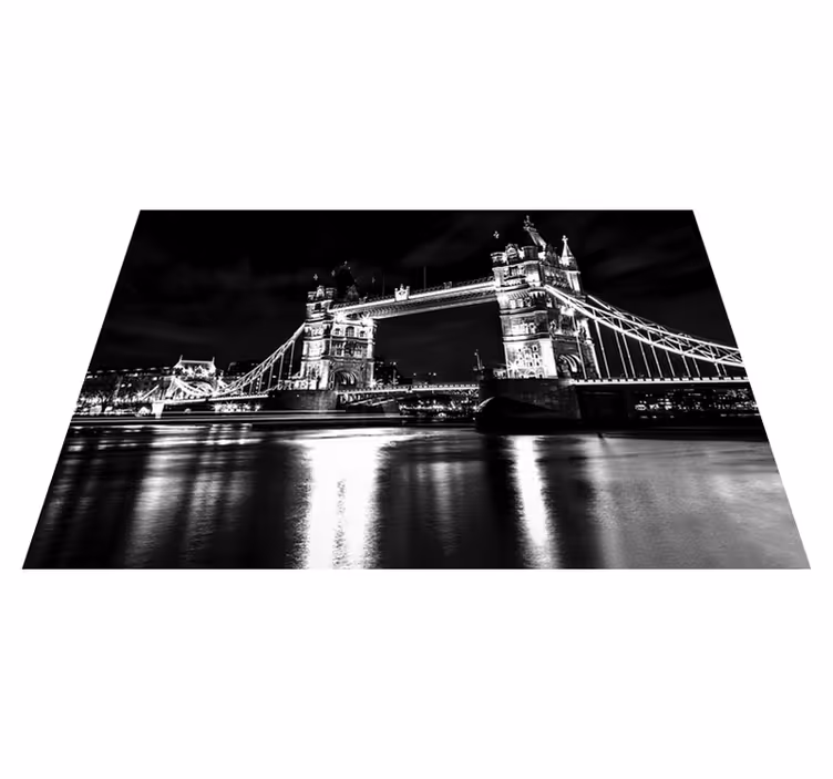 Alfombra vinílica negra puente de londres noche - TenVinilo