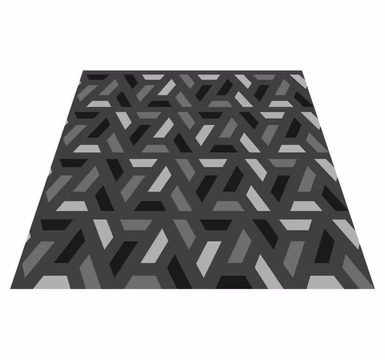 Alfombra vinílica negra triángulos geométricos tonos oscuros - TenVinilo