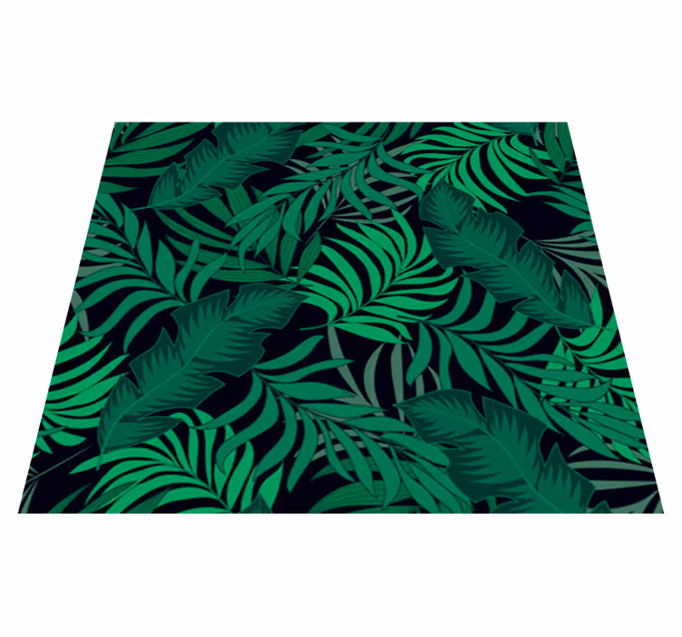 Alfombra vinílica verde papel pintado selvas y llaves - TenVinilo