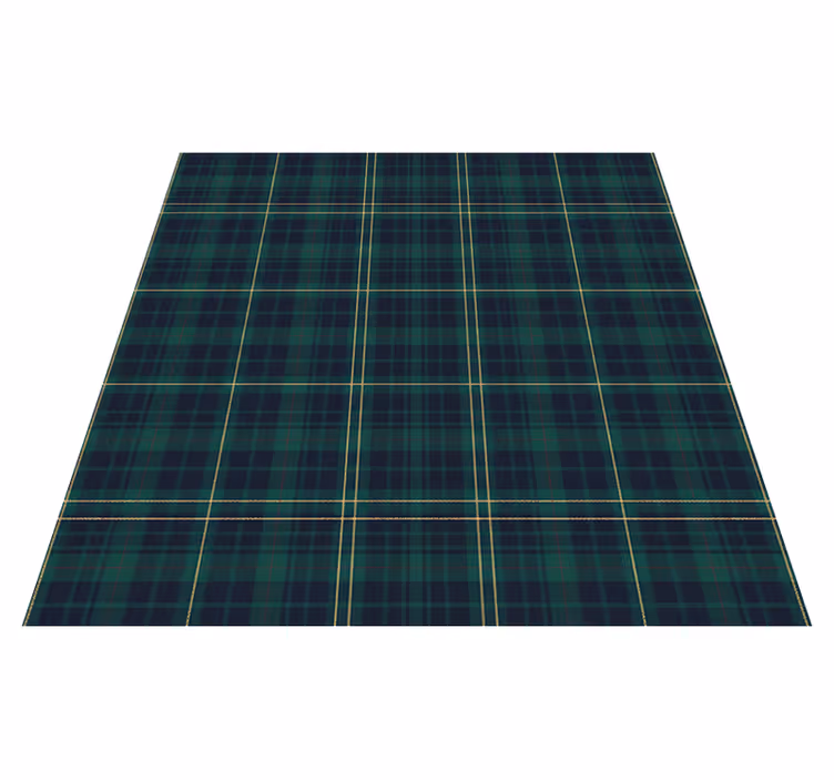 Alfombra vinílica verde tartán oscuro - TenVinilo
