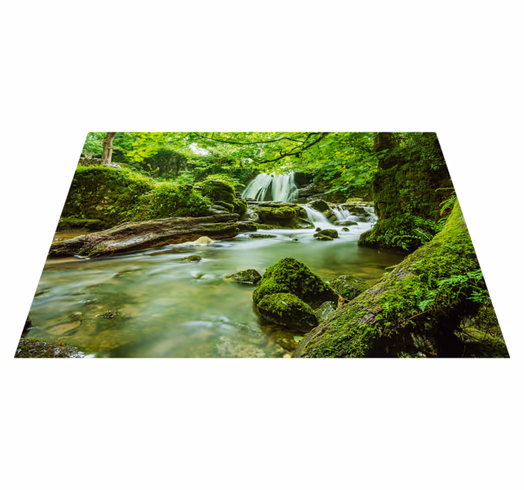 Alfombra vinílica verde cascada serene - TenVinilo