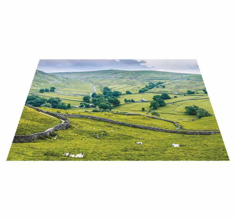 Alfombra vinílica verde campo inglés - TenVinilo