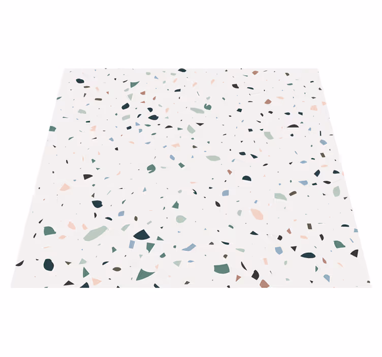 Alfombra vinílica exterior terrazo blanco - TenVinilo