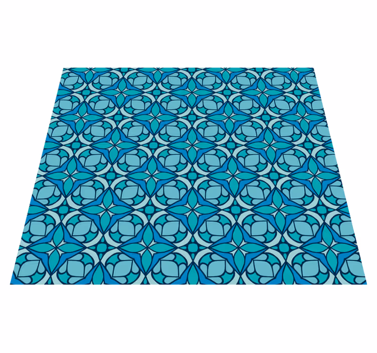 Alfombra vinílica exterior papel pintado azul baño - TenVinilo