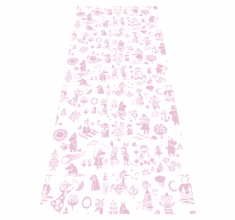 Alfombra vinílica rosa mural completo de moomin rosa - TenVinilo