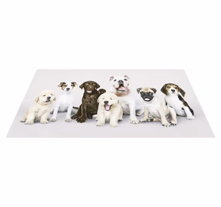 Alfombra vinílica de animal perros en línea - TenVinilo