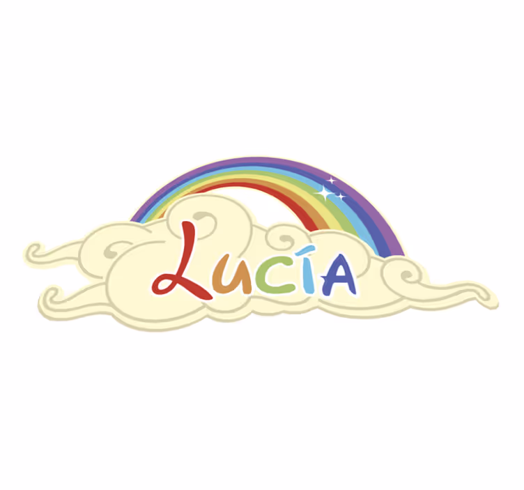 Alfombra vinílica bebé diseño nubes arcoíris personalizado - TenVinilo
