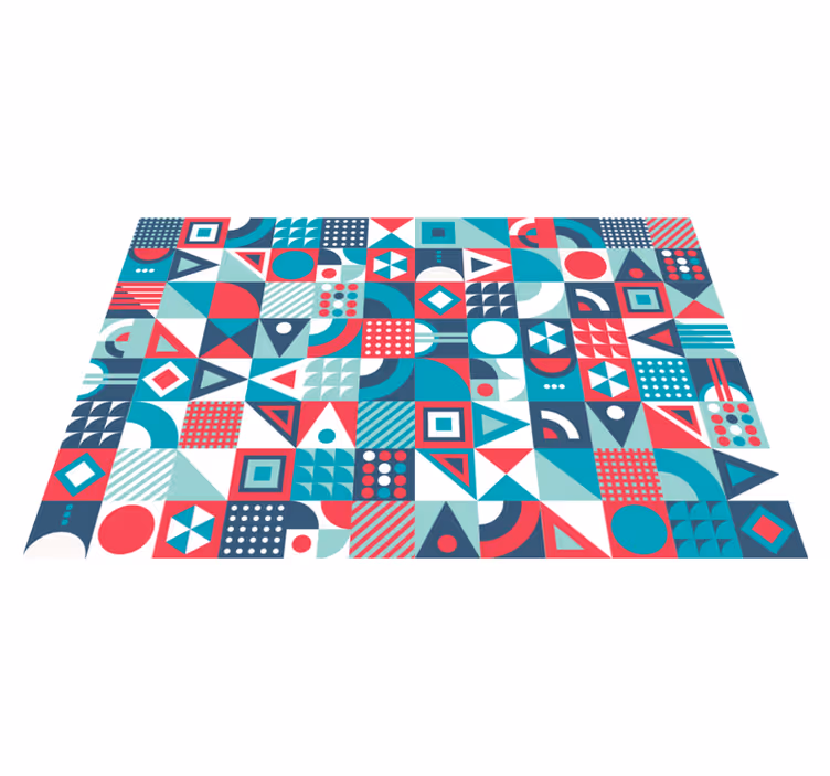 Alfombra vinilica geométrica moderna - TenVinilo