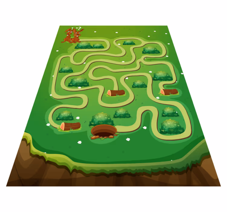 Alfombra vinílica juego infantil laberinto - TenVinilo