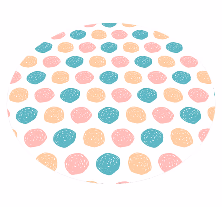 Alfombra vinílica dormitorio patrón lunares pastel - TenVinilo