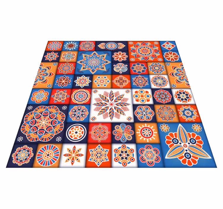 Alfombra vinílica cuadrada mosaico azulejos - TenVinilo