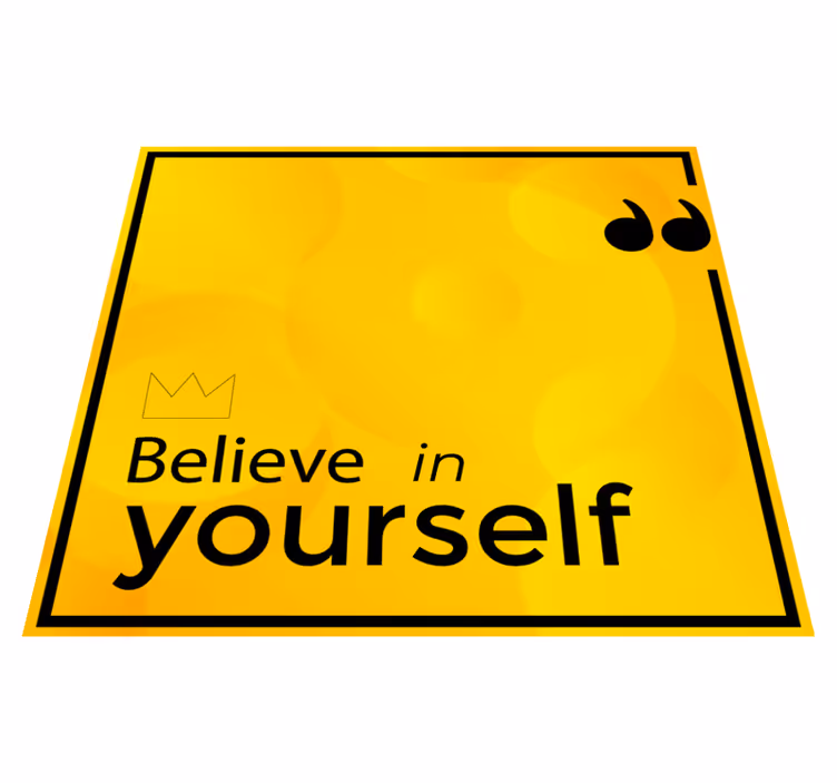 Alfombra vinílica amarilla believe in yourself - TenVinilo