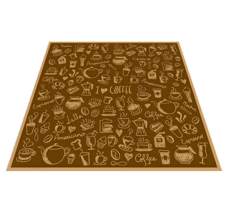 Alfombra vinílica de motivos de café - TenVinilo