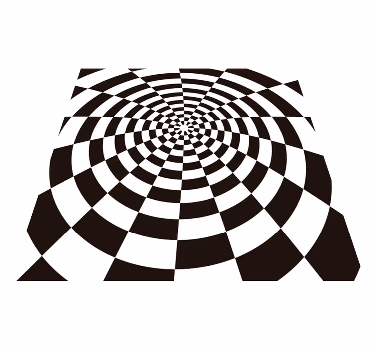 Alfombra vinílica cuadrada geométrica en blanco y negro - TenVinilo