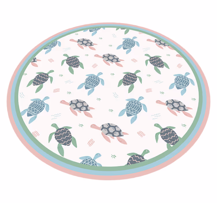 Alfombra vinilo infantil tortugas color suave - TenVinilo