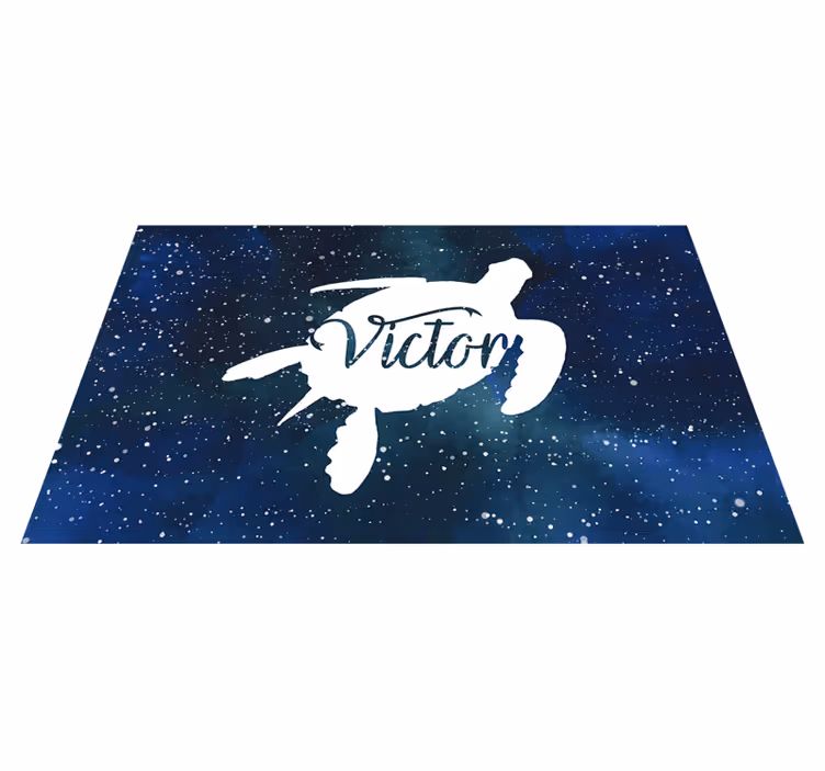 Alfombra vinílica personalizable tortuga marina estrellada - TenVinilo