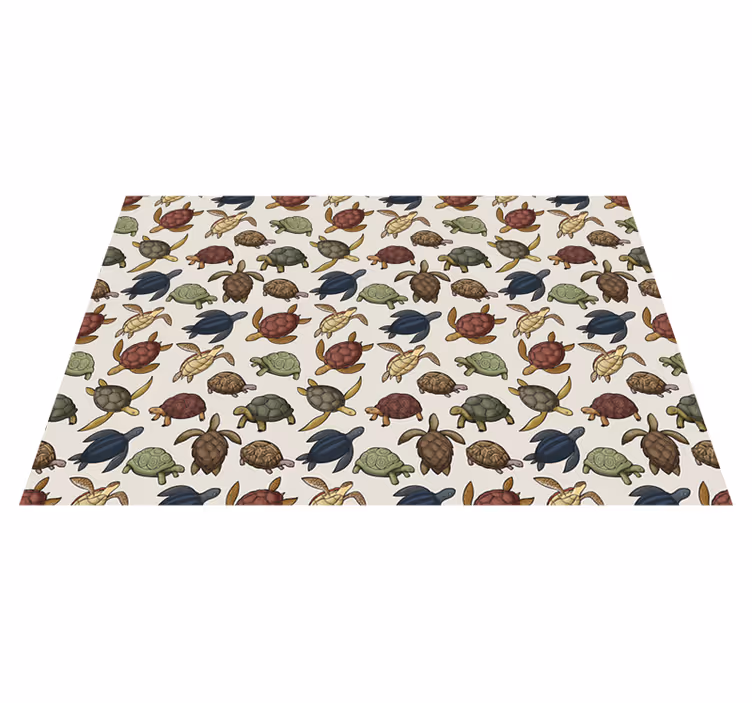 Alfombra vinílica animales ilustración de tortuga - TenVinilo