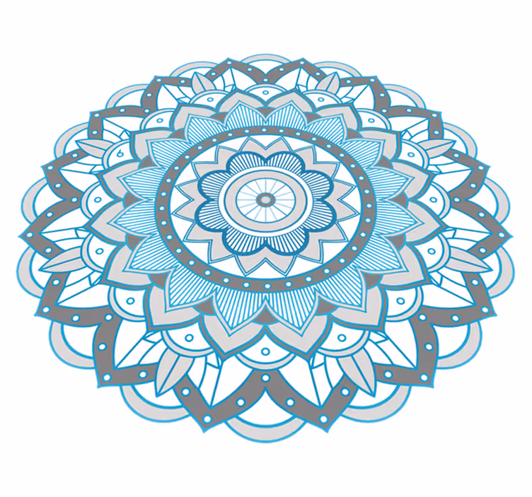 Alfombra vinílica mandala azulada redonda - TenVinilo