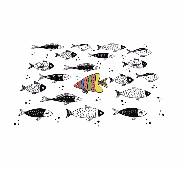Alfombra vinílica animales patrón de peces - TenVinilo