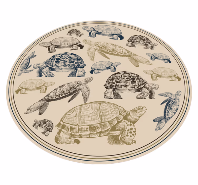 Alfombra vinilo animales tortugas beige - TenVinilo